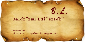 Balázsy László névjegykártya