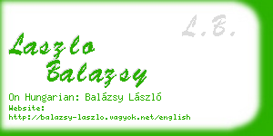 laszlo balazsy business card